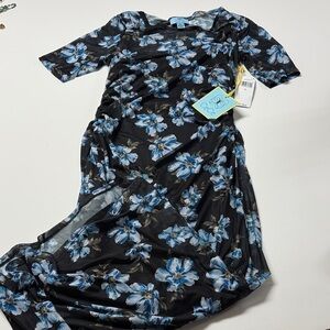CeCe Floral Dress in Black and Blue
